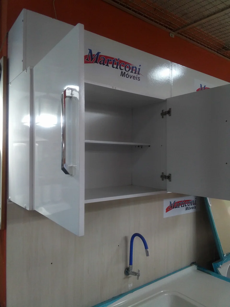 Gabinete Aéreo Top 1,50 Rústico para Cozinha Organizador Premium