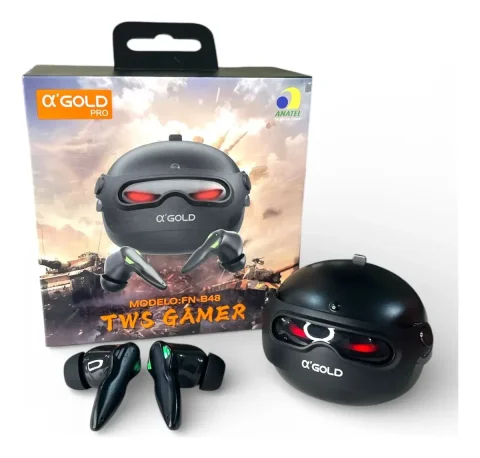 Fone de Ouvido Gamer TWS α'GOLD PRO FN-B48 Sem Fio Bluetooth ANATEL